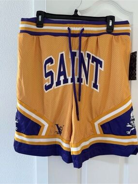 Rebel Vengeance SAINT Mesh Basketball Shorts Skull Graphic NWT Men’s XL